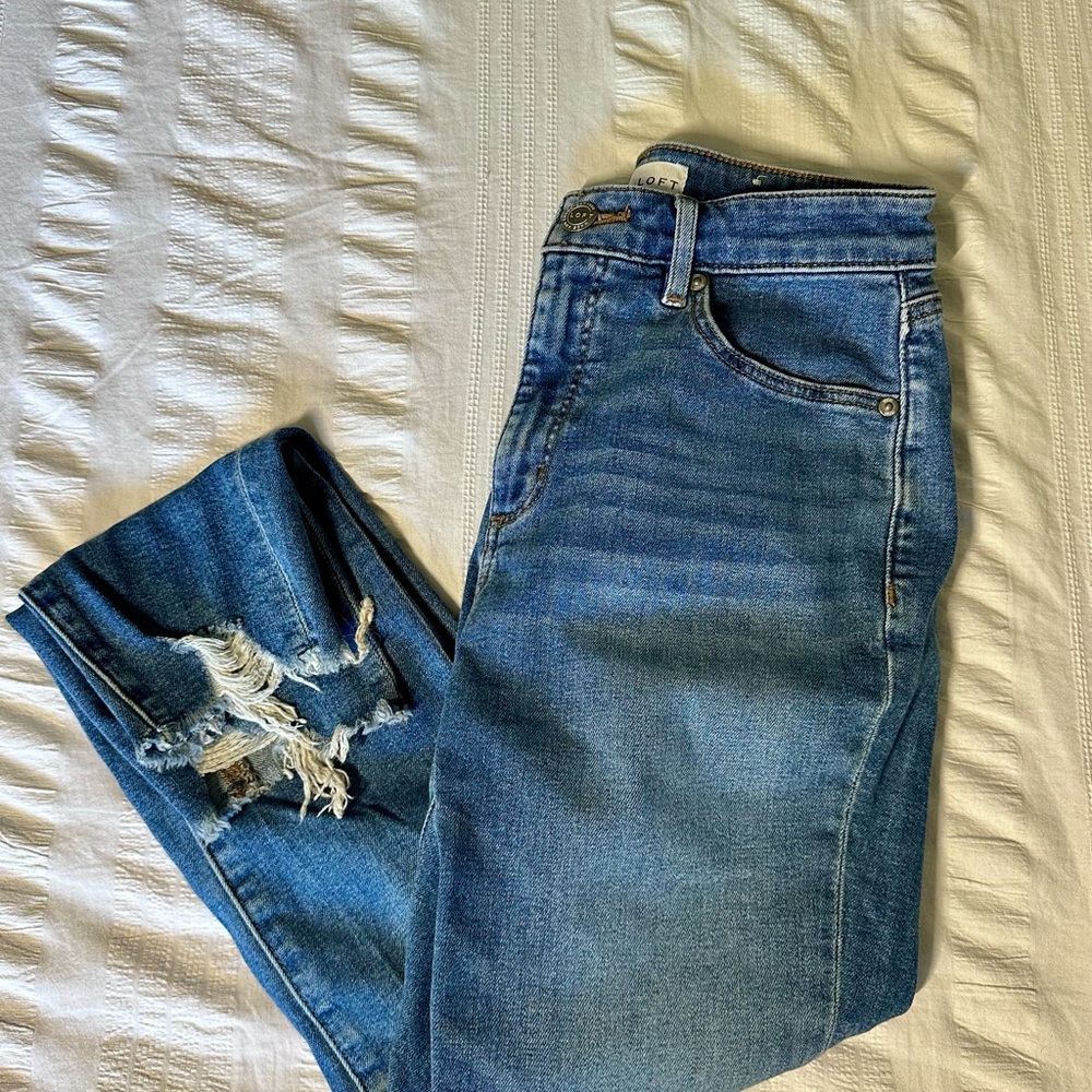 Classic Blue Cropped LOFT Jeans